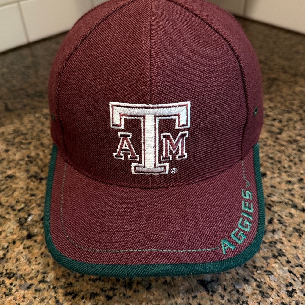 Vtg Texas A&M Logo Athletic Strapback Hat Men OS Maroon Wool Blend